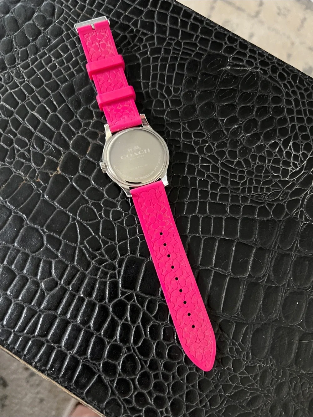 Coach Pink Rubber Strap Watch
